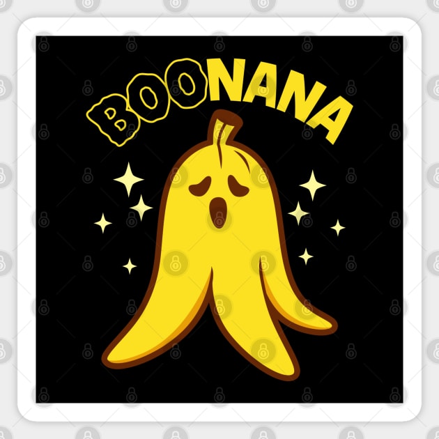 Cute Boo Spooky Ghost Banana Cute Food Fruit BOOnana Sticker by BoggsNicolas